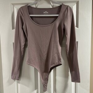 Hollister Women's Mauve Long Sleeve Bodysuit